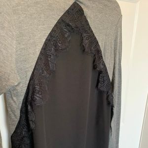 Black Lace (Slighty See-through) Gray Shirt